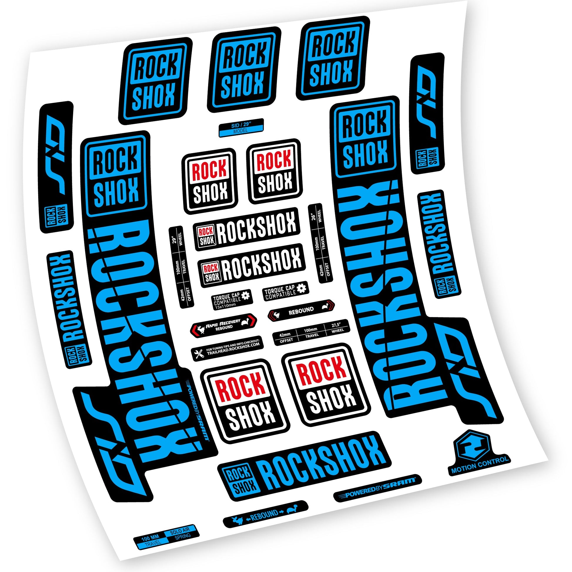 Stickers Rock Shox Sid 2018 2019 compatibles Autocollants fourche VTT