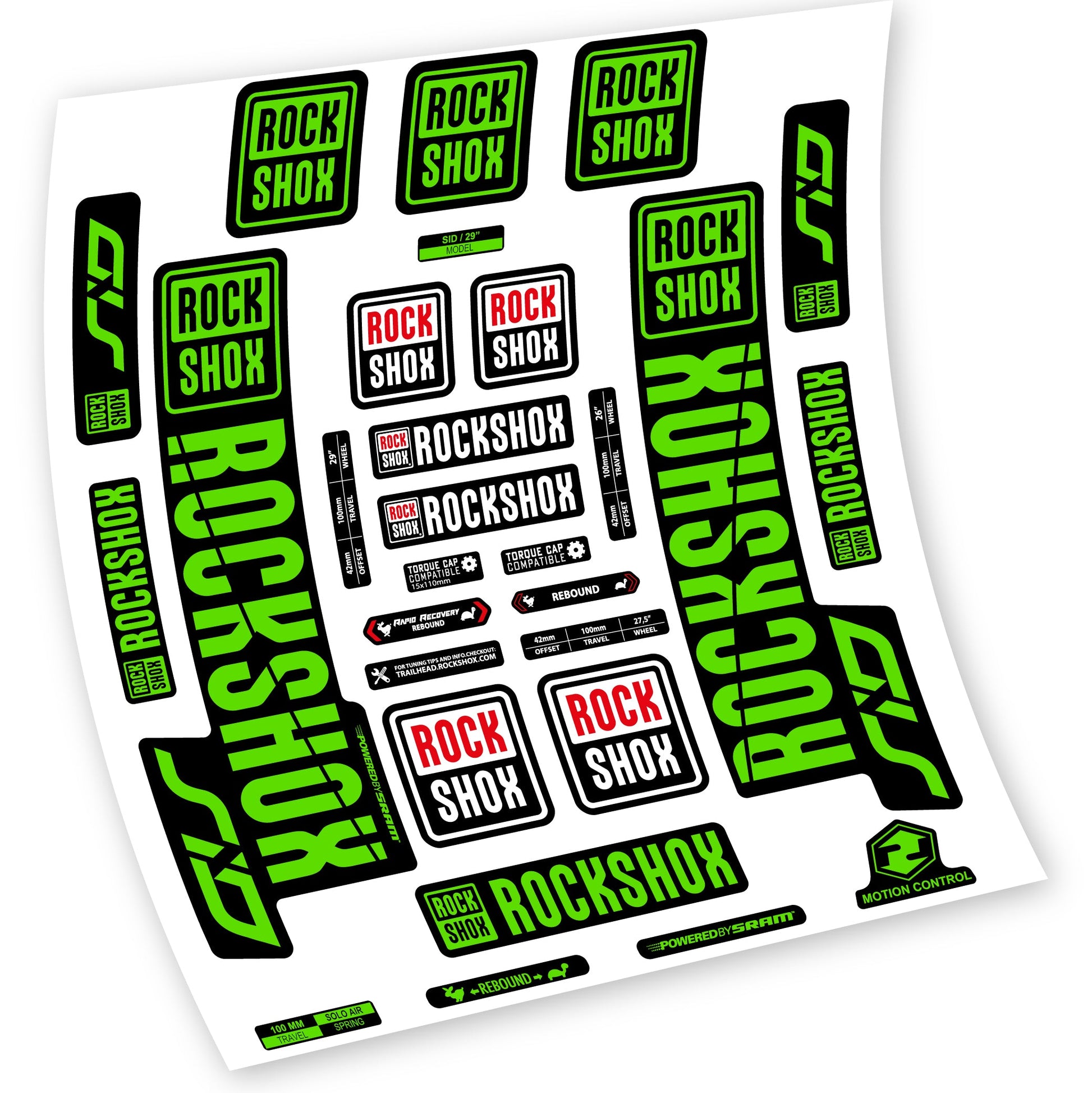 Stickers Rock Shox Sid 2018 2019 compatibles Autocollants fourche VTT