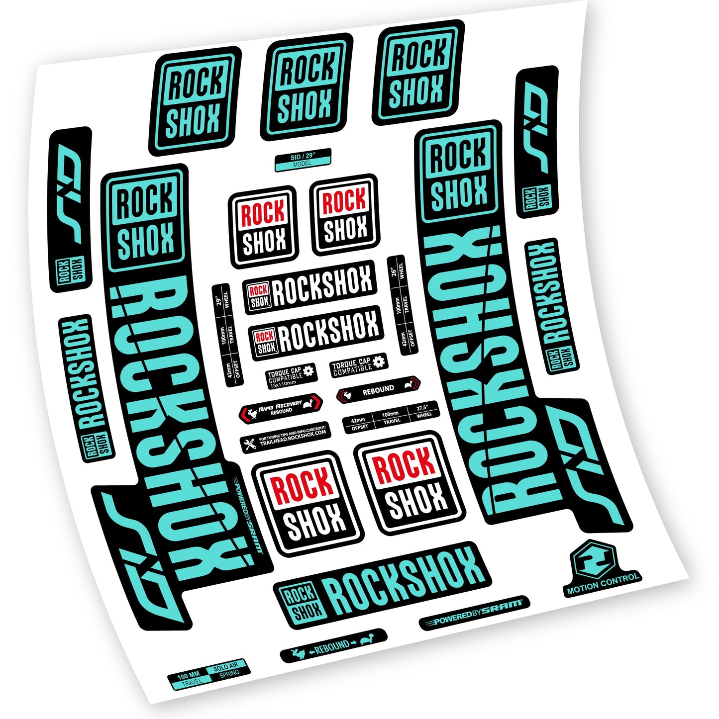 Stickers Rock Shox Sid 2018 2019 compatibles Autocollants fourche VTT