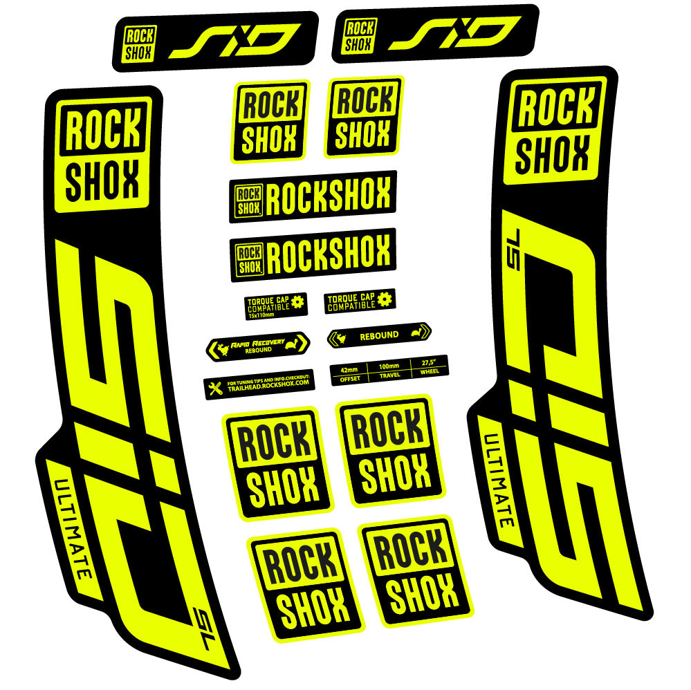 Stickers Rock Shox Sid Ultimate SL 2021 compatibles - Autocollants fourche VTT