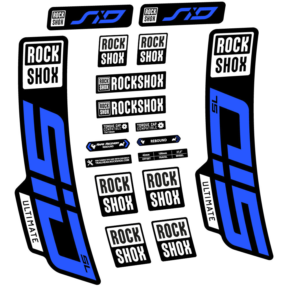 Stickers Rock Shox Sid Ultimate SL 2021 compatibles Autocollants fourche VTT 29"