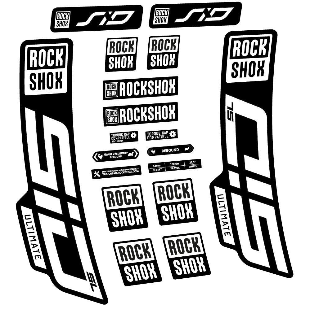 Stickers Rock Shox Sid Ultimate SL 2021 compatibles - Autocollants fourche VTT