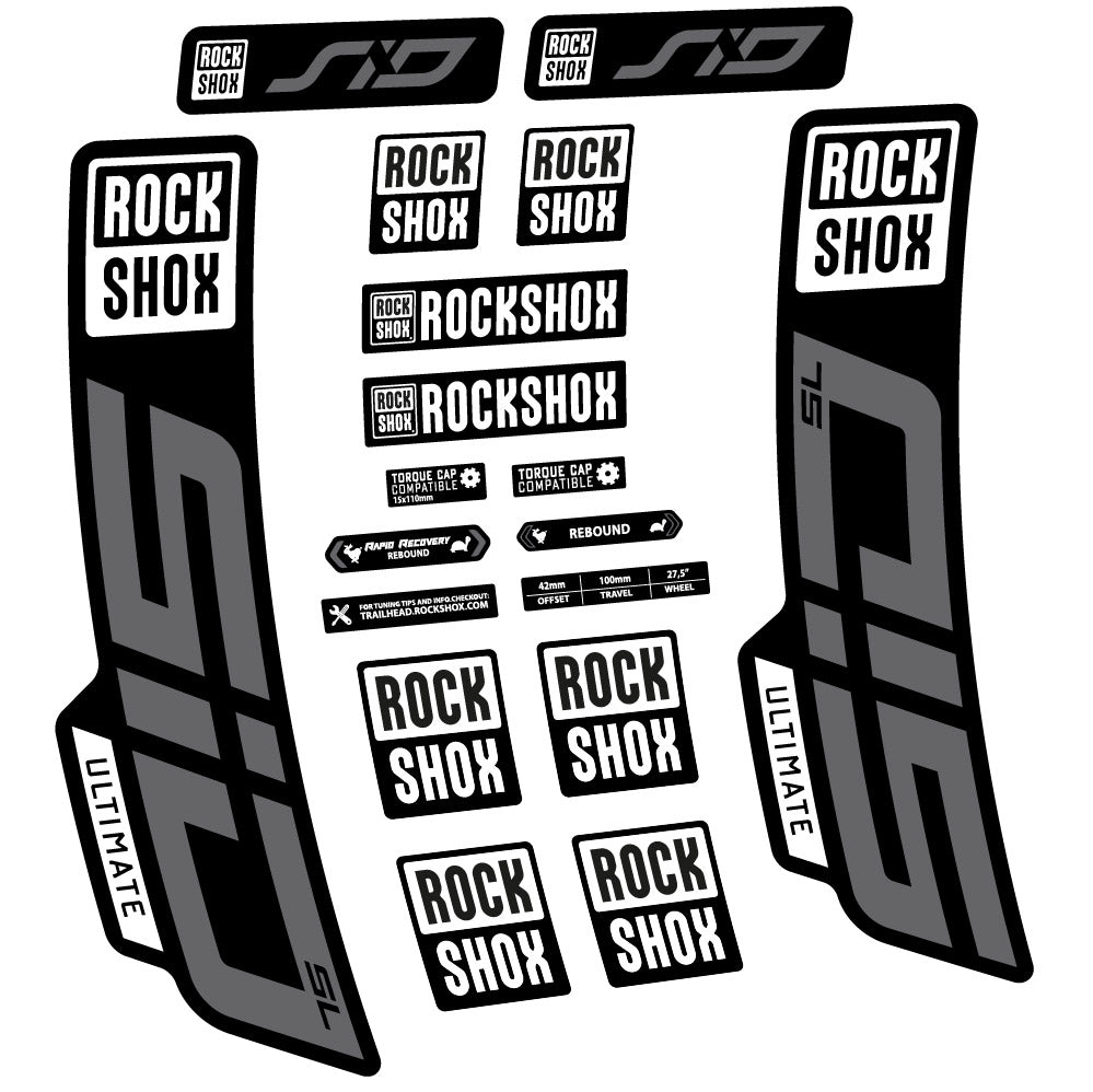 Stickers Rock Shox Sid Ultimate SL 2021 compatibles Autocollants fourche VTT 29"