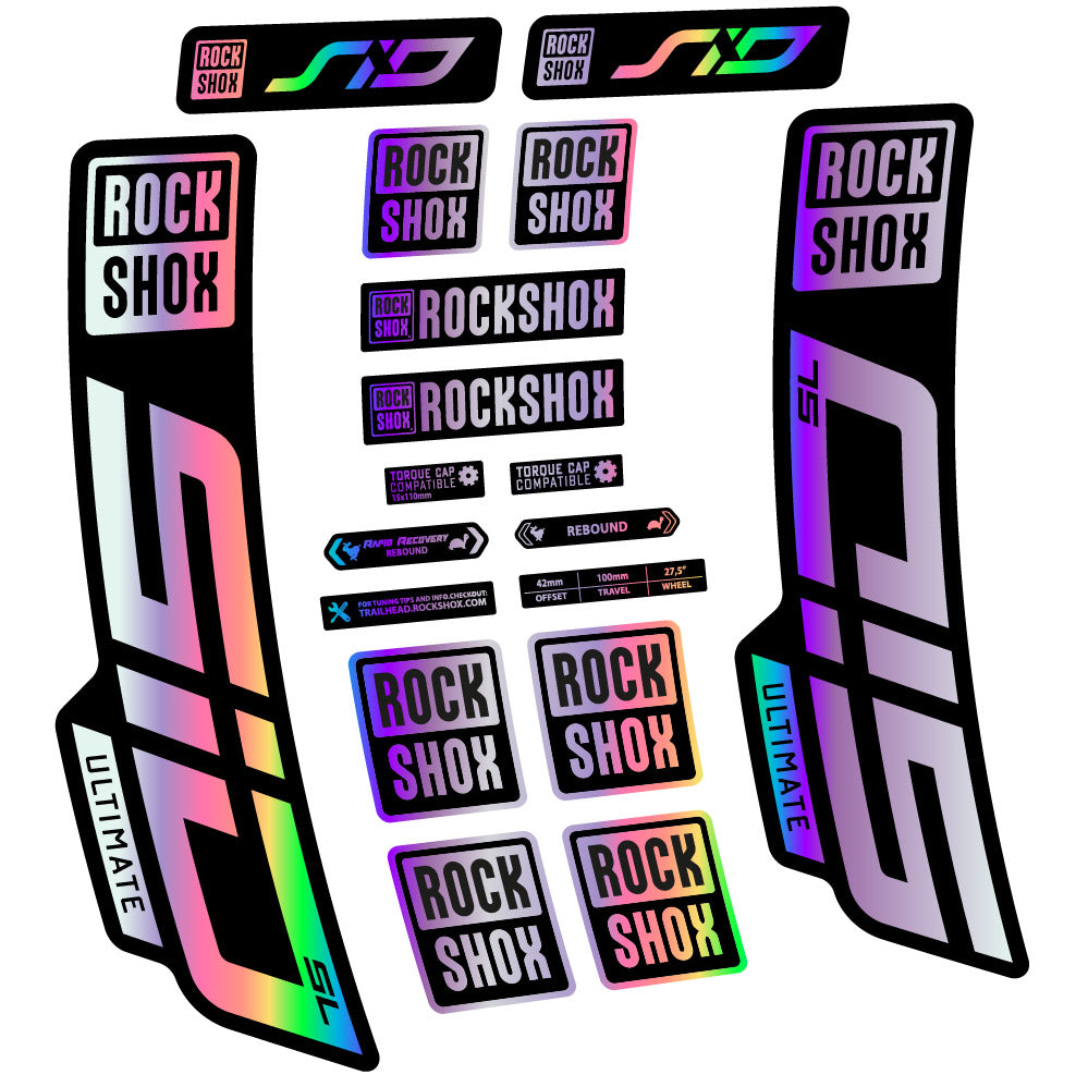 Stickers Rock Shox Sid Ultimate SL 2021 compatibles Autocollants fourche VTT 29"