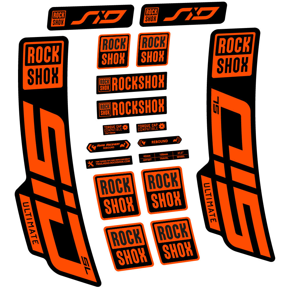 Stickers Rock Shox Sid Ultimate SL 2021 compatibles - Autocollants fourche VTT