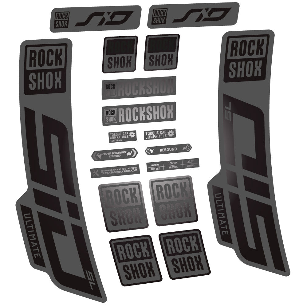 Stickers Rock Shox Sid Ultimate SL 2021 compatibles Autocollants fourche VTT 29"