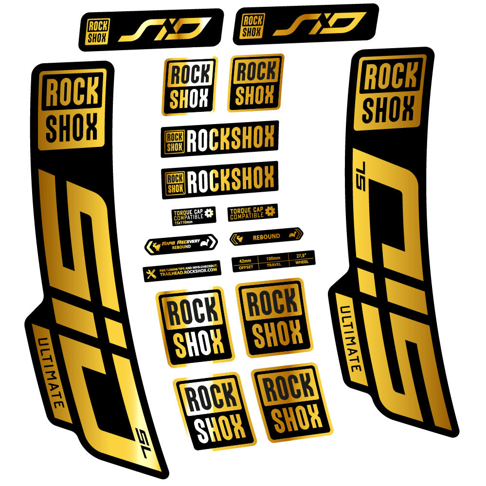 Stickers Rock Shox Sid Ultimate SL 2021 compatibles - Autocollants fourche VTT