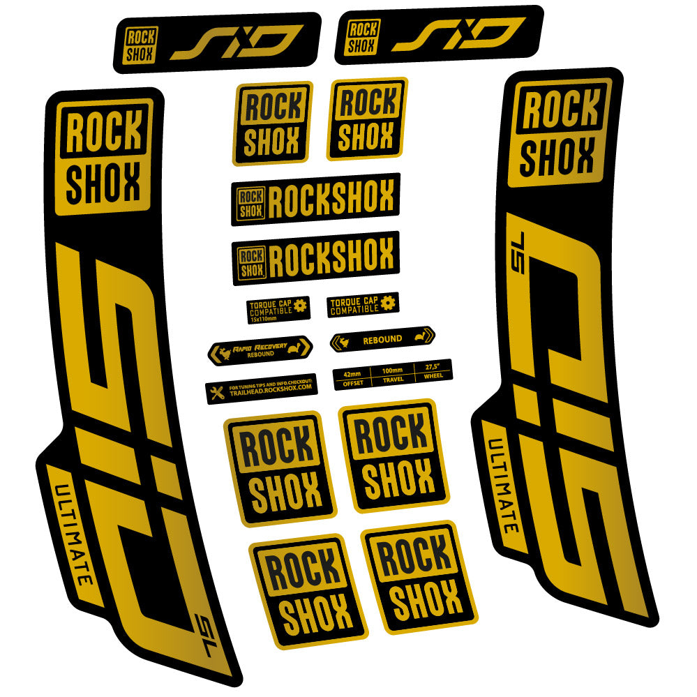 Stickers Rock Shox Sid Ultimate SL 2021 compatibles Autocollants fourche VTT 29"