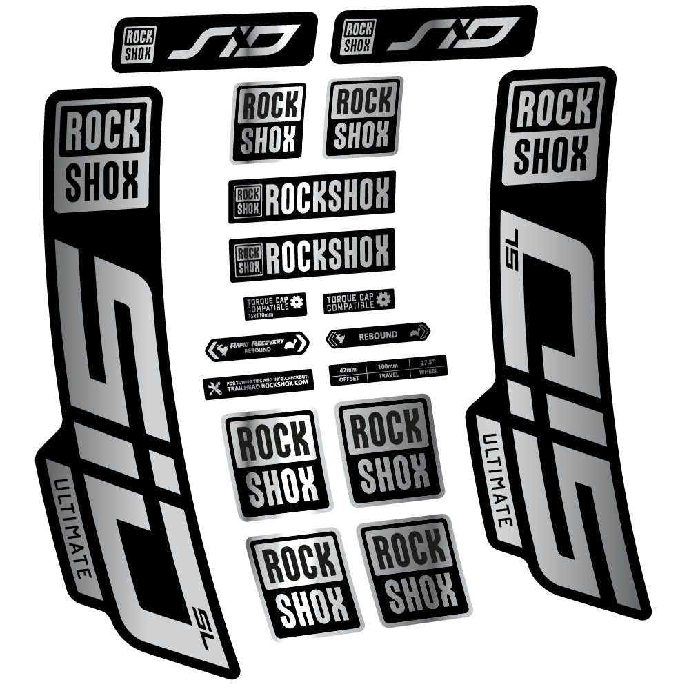 Stickers Rock Shox Sid Ultimate SL 2021 compatibles - Autocollants fourche VTT