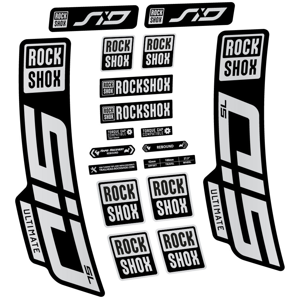 Stickers Rock Shox Sid Ultimate SL 2021 compatibles Autocollants fourche VTT 29"