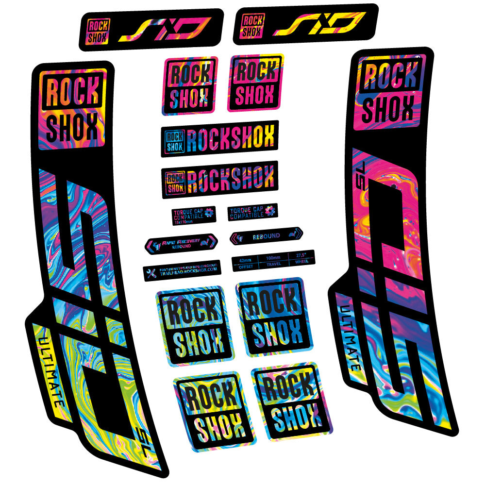 Stickers Rock Shox Sid Ultimate SL 2021 compatibles Autocollants fourche VTT 29"