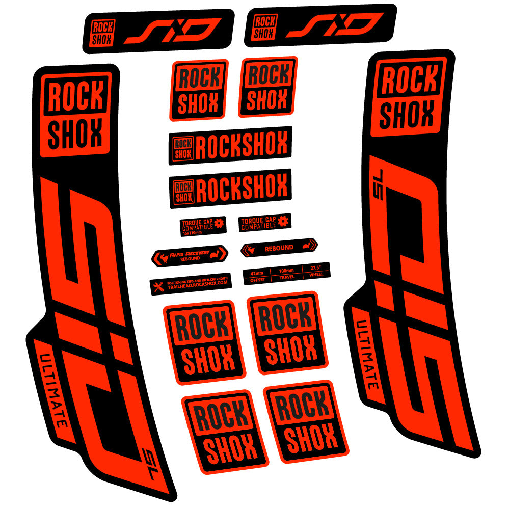 Stickers Rock Shox Sid Ultimate SL 2021 compatibles Autocollants fourche VTT 29"