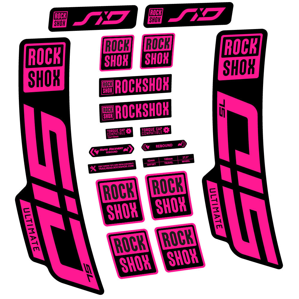 Stickers Rock Shox Sid Ultimate SL 2021 compatibles Autocollants fourche VTT 29"