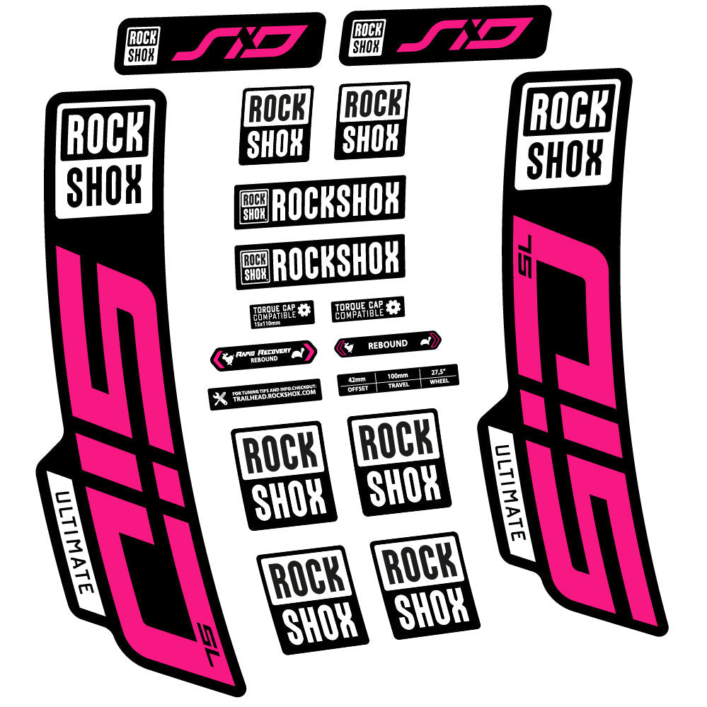 Stickers Rock Shox Sid Ultimate SL 2021 compatibles Autocollants fourche VTT 29"