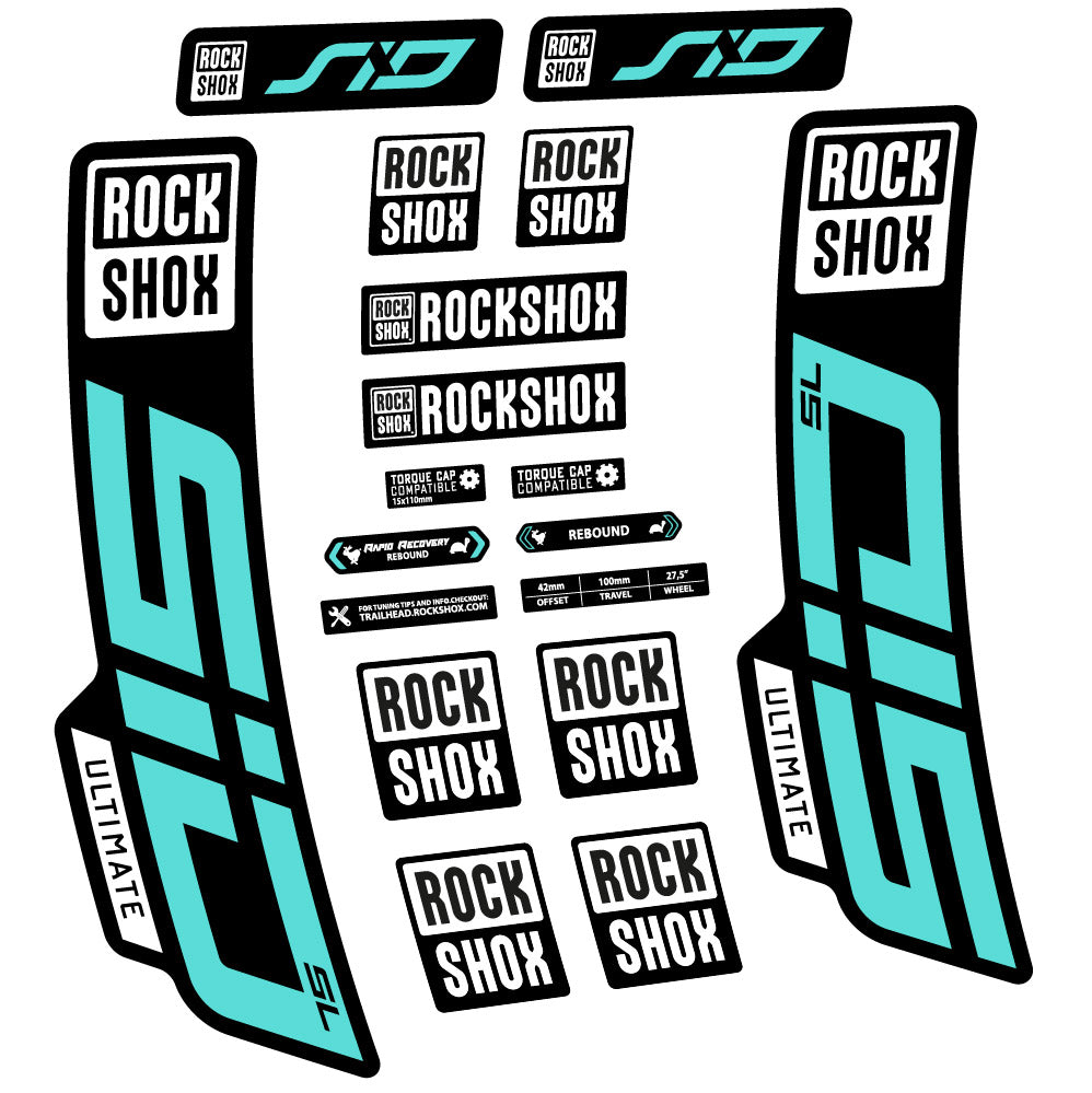 Stickers Rock Shox Sid Ultimate SL 2021 compatibles Autocollants fourche VTT 29"