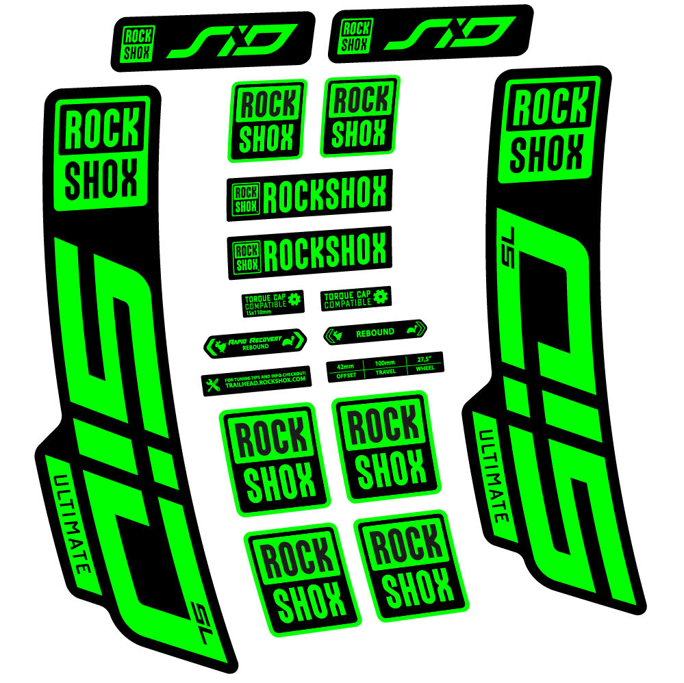 Stickers Rock Shox Sid Ultimate SL 2021 compatibles Autocollants fourche VTT 29"