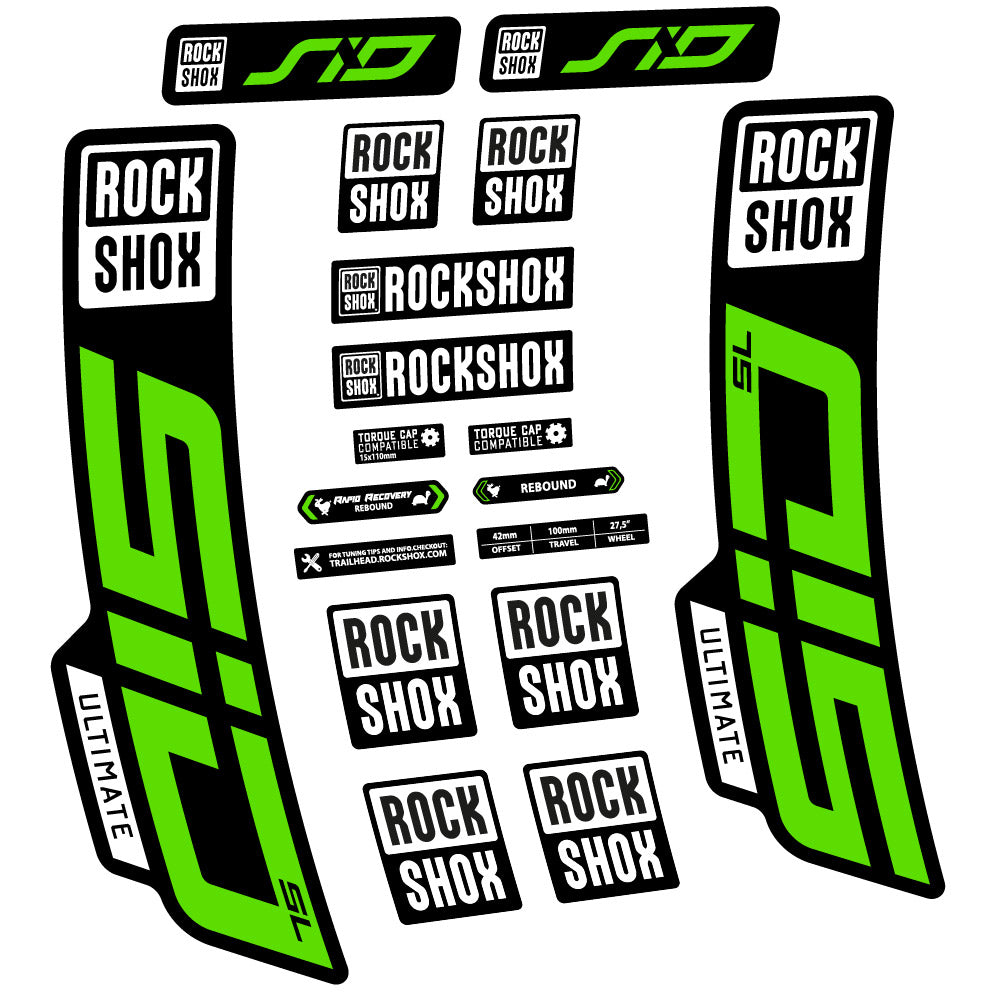 Stickers Rock Shox Sid Ultimate SL 2021 compatibles Autocollants fourche VTT 29"