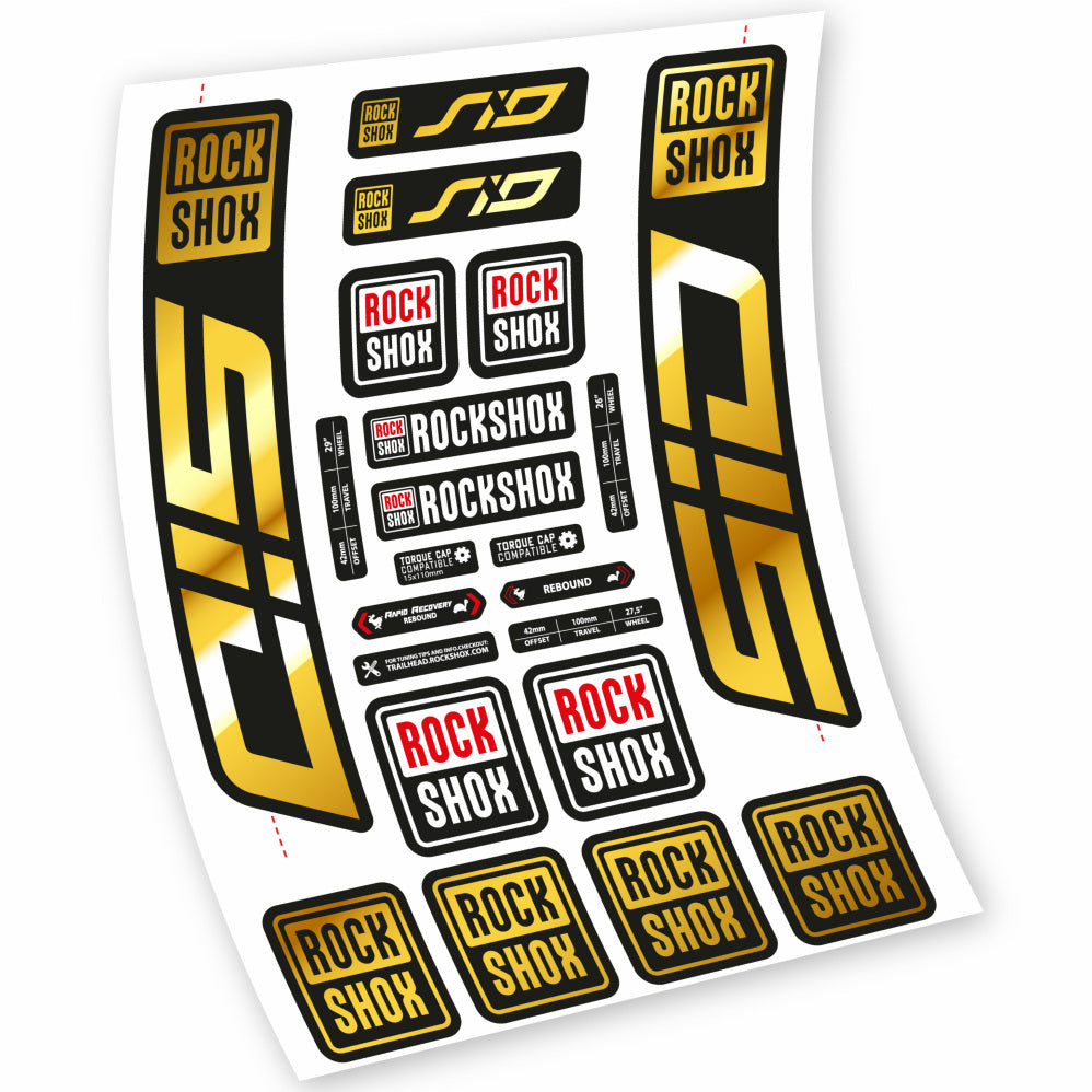 Stickers Rock Shox Sid 2021 compatibles Autocollants fourche VTT 29"
