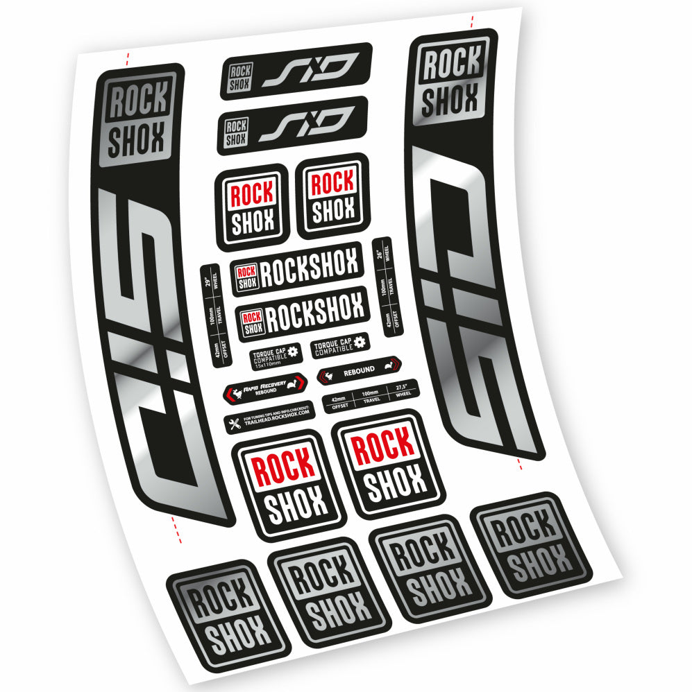 Stickers Rock Shox Sid 2021 compatibles Autocollants fourche VTT 29"