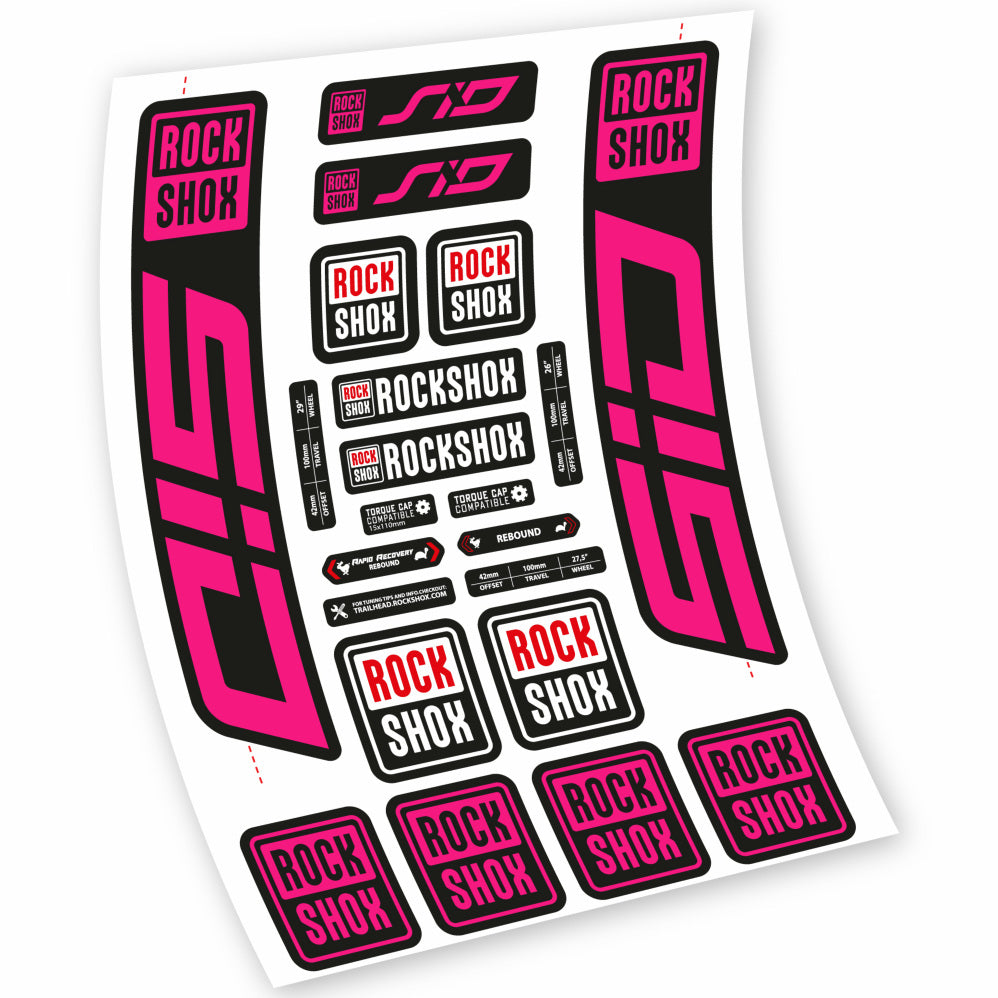 Stickers Rock Shox Sid 2021 compatibles Autocollants fourche VTT 29"