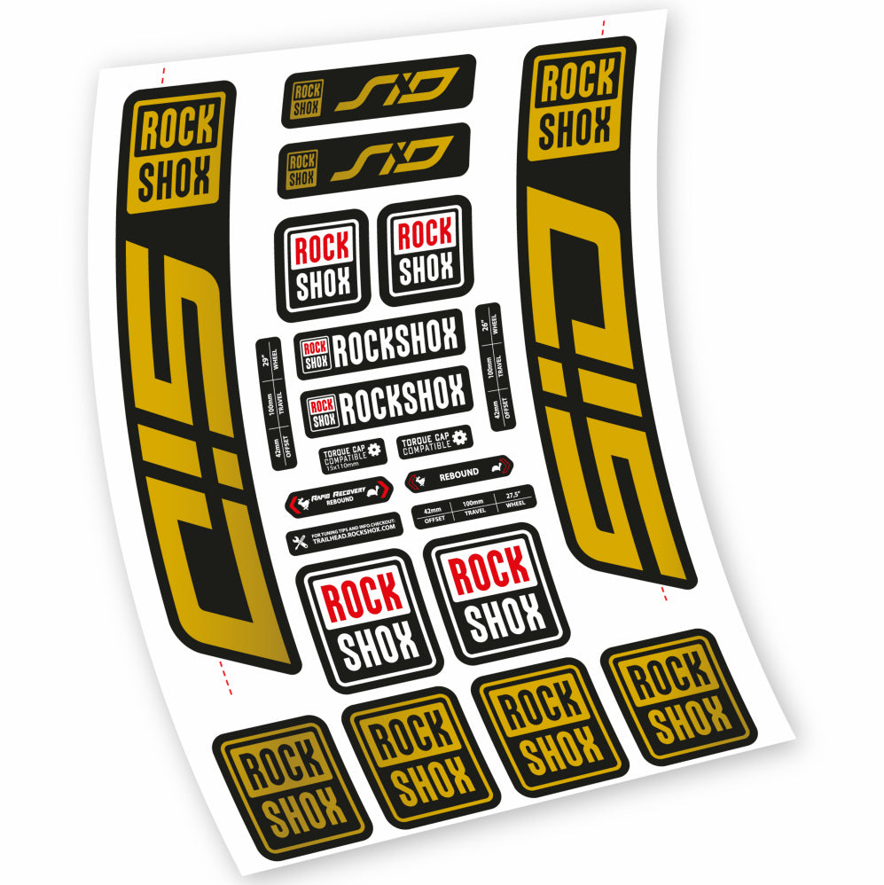 Stickers Rock Shox Sid 2021 compatibles Autocollants fourche VTT 29"