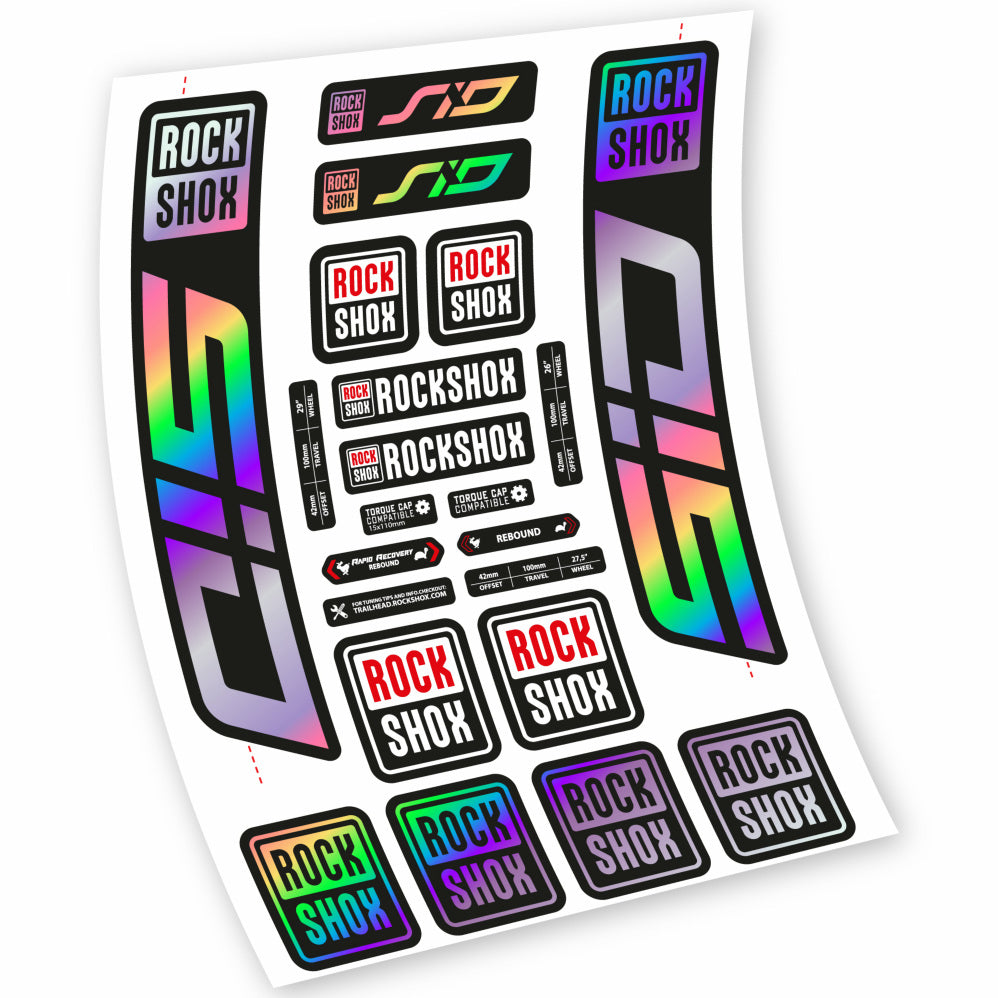 Stickers Rock Shox Sid 2021 compatibles Autocollants fourche VTT 29"