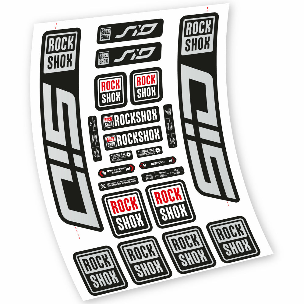 Stickers Rock Shox Sid 2021 compatibles Autocollants fourche VTT 29"
