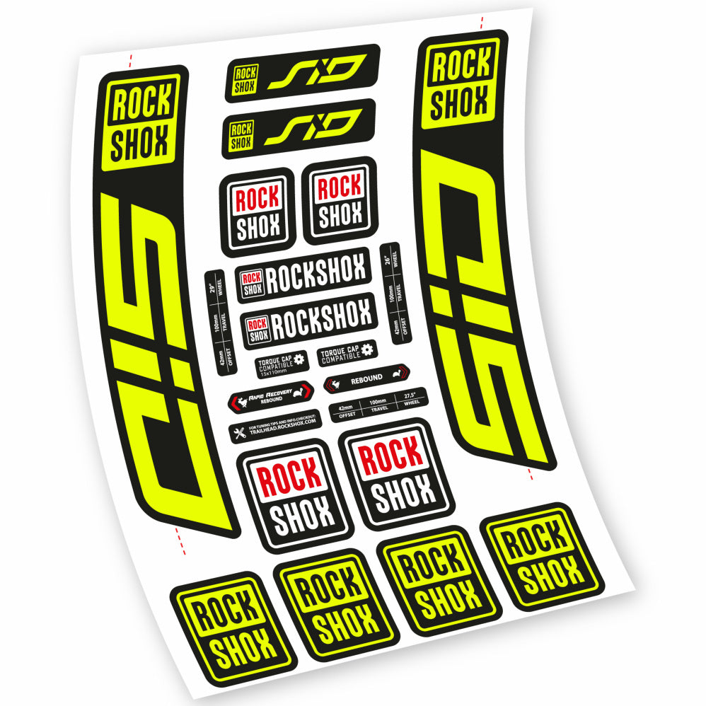 Stickers Rock Shox Sid 2021 compatibles Autocollants fourche VTT 29"
