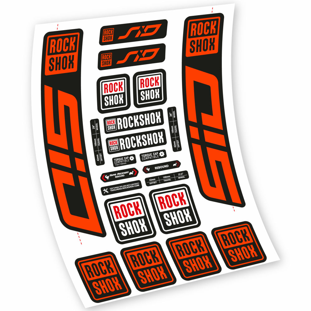 Stickers Rock Shox Sid 2021 compatibles Autocollants fourche VTT 29"