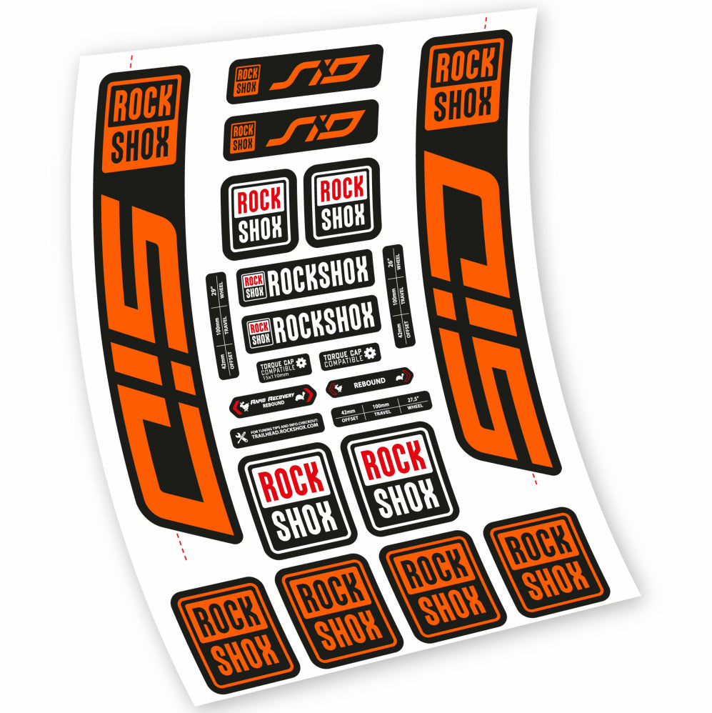 Stickers Rock Shox Sid 2021 compatibles Autocollants fourche VTT 29"
