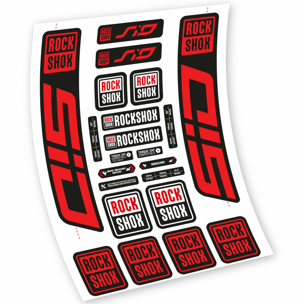 Stickers Rock Shox Sid 2021 compatibles Autocollants fourche VTT 29"
