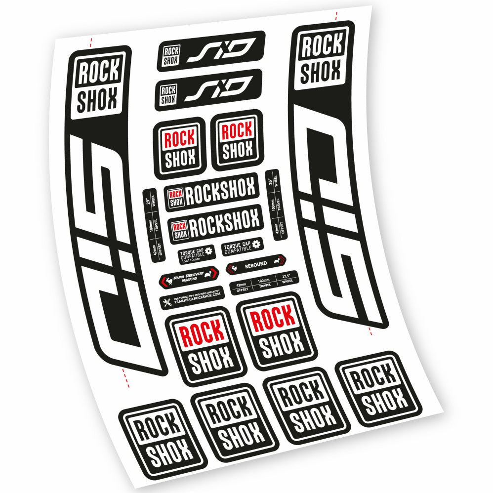Stickers Rock Shox Sid 2021 compatibles Autocollants fourche VTT 29"