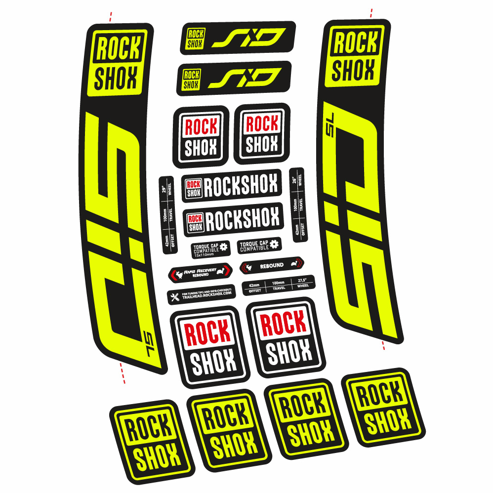 Stickers Rock Shox Sid SL 2021 compatibles Autocollants fourche VTT 29"