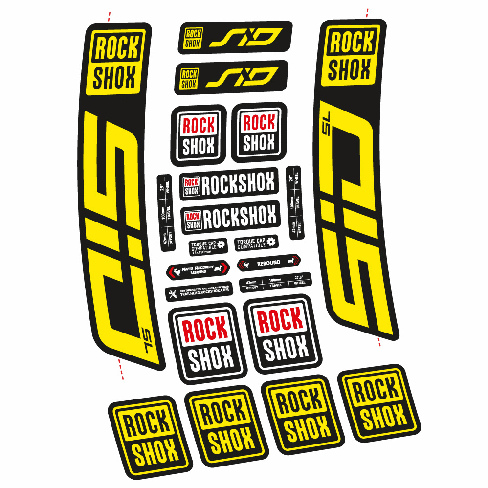 Stickers Rock Shox Sid SL 2021 compatibles Autocollants fourche VTT 29"