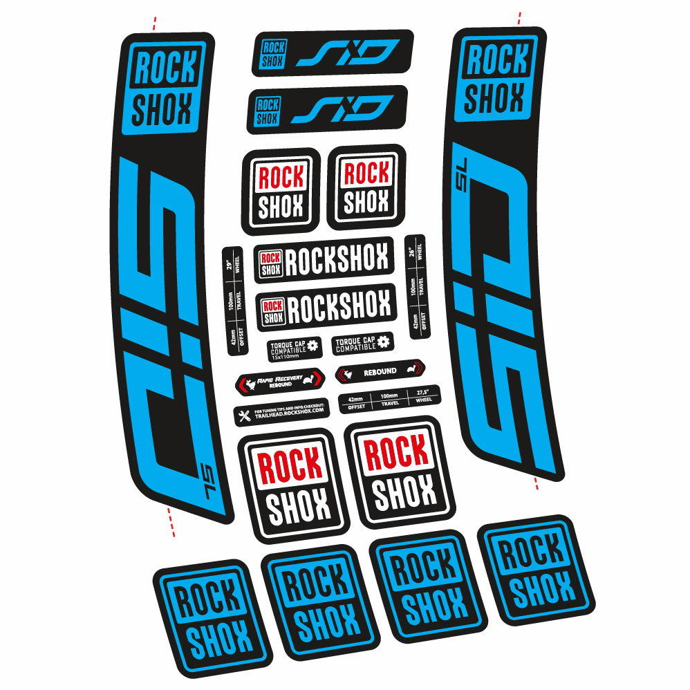 Stickers Rock Shox Sid SL 2021 compatibles Autocollants fourche VTT 29"
