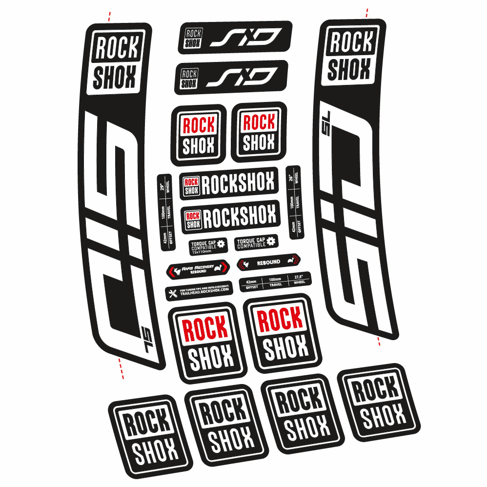 Stickers Rock Shox Sid SL 2021 compatibles Autocollants fourche VTT 29"