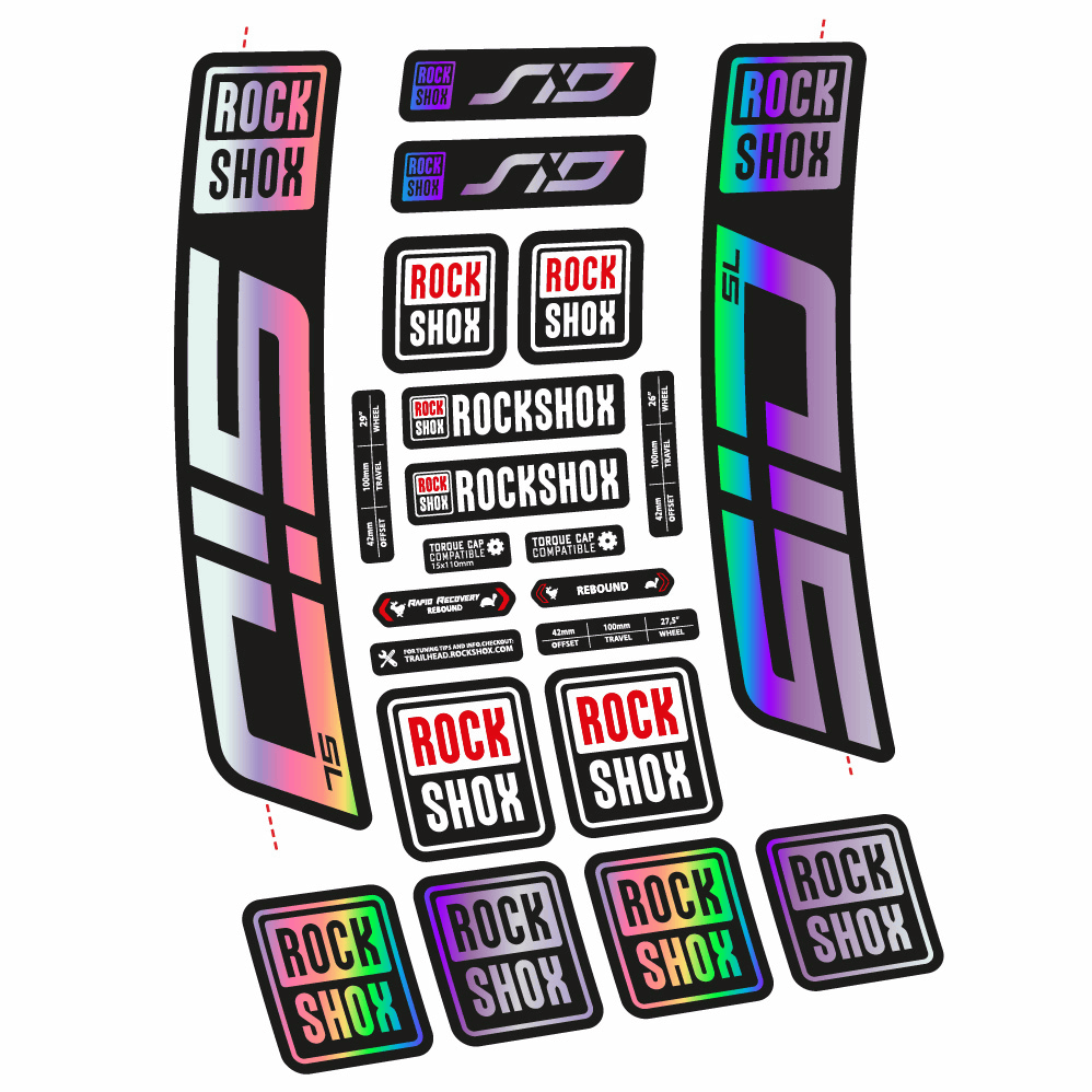 Stickers Rock Shox Sid SL 2021 compatibles Autocollants fourche VTT 29"
