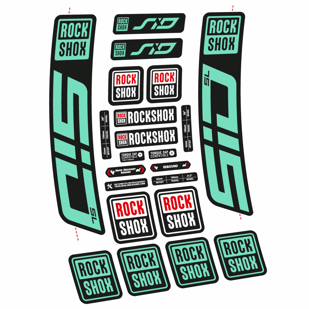 Stickers Rock Shox Sid SL 2021 compatibles Autocollants fourche VTT 29"