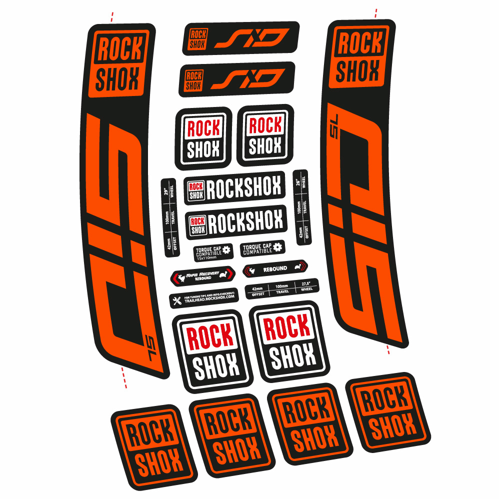 Stickers Rock Shox Sid SL 2021 compatibles Autocollants fourche VTT 29"
