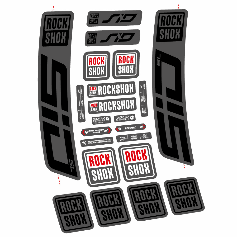 Stickers Rock Shox Sid SL 2021 compatibles Autocollants fourche VTT 29"