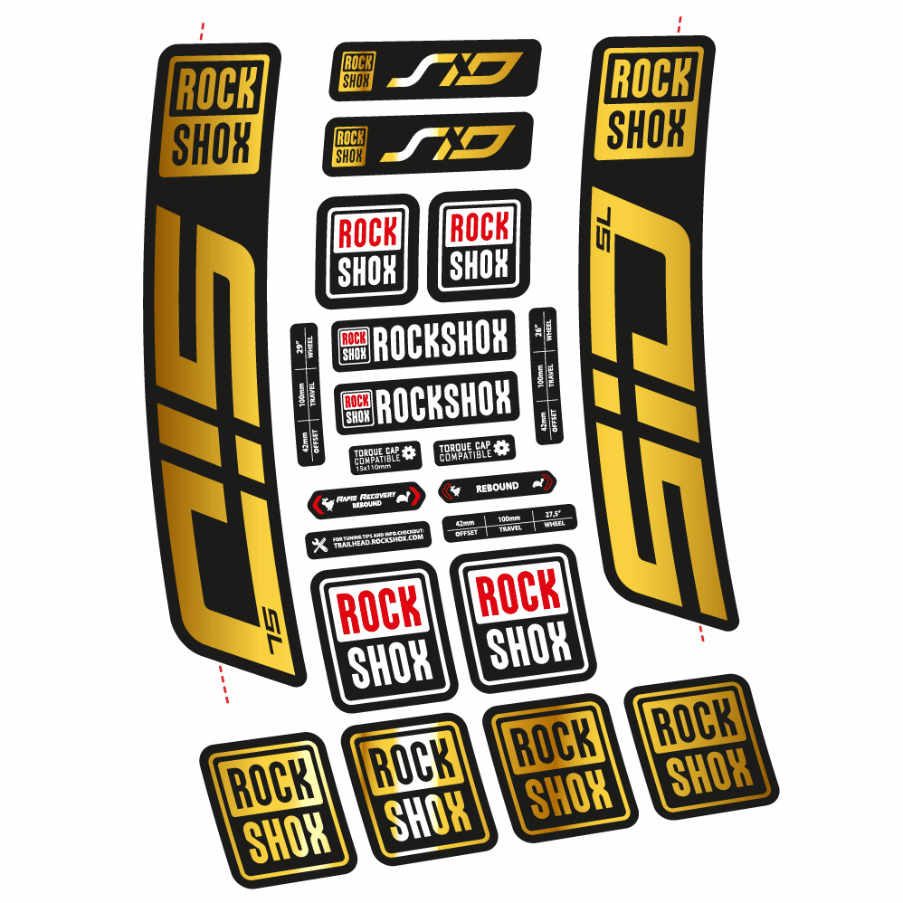 Stickers Rock Shox Sid SL 2021 compatibles Autocollants fourche VTT 29"