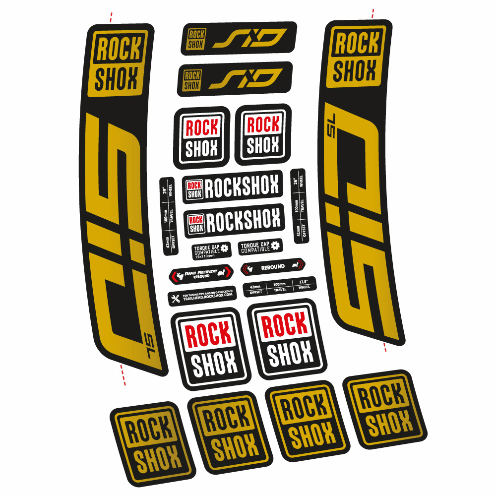 Stickers Rock Shox Sid SL 2021 compatibles Autocollants fourche VTT 29"