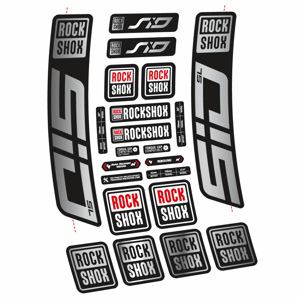 Stickers Rock Shox Sid SL 2021 compatibles Autocollants fourche VTT 29"