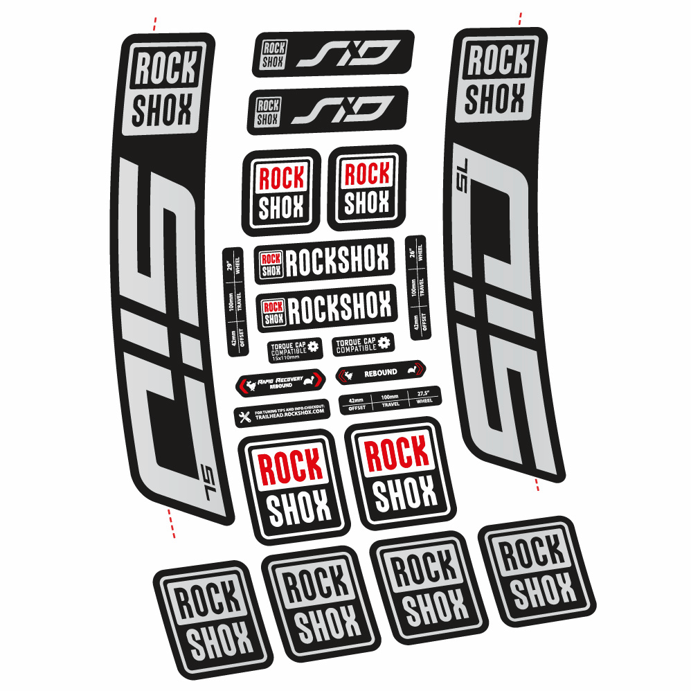 Stickers Rock Shox Sid SL 2021 compatibles Autocollants fourche VTT 29"