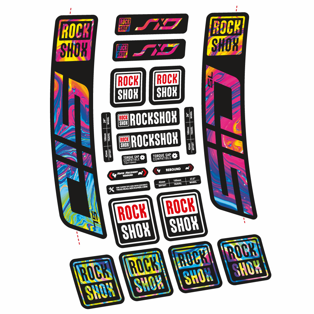 Stickers Rock Shox Sid SL 2021 compatibles Autocollants fourche VTT 29"
