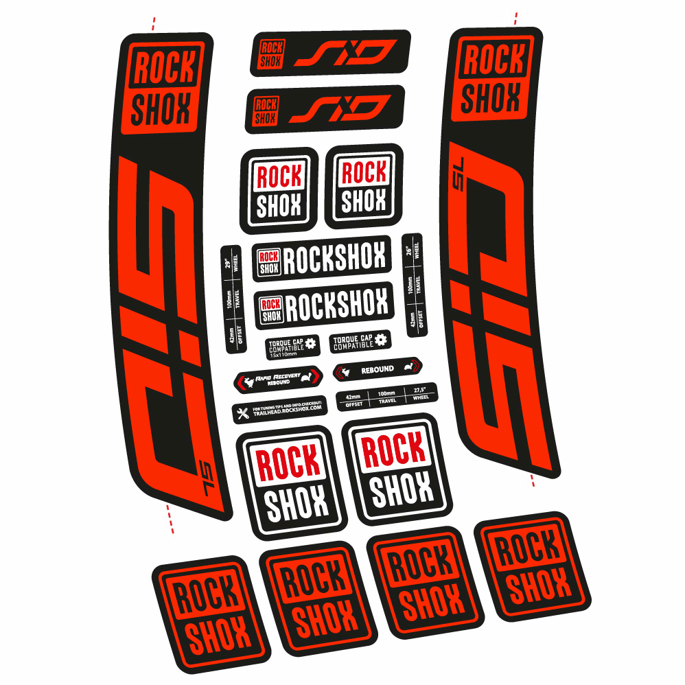 Stickers Rock Shox Sid SL 2021 compatibles Autocollants fourche VTT 29"
