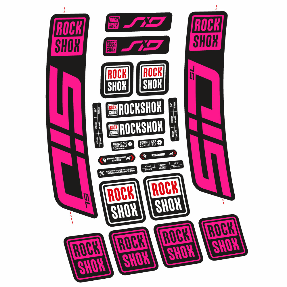 Stickers Rock Shox Sid SL 2021 compatibles Autocollants fourche VTT 29"