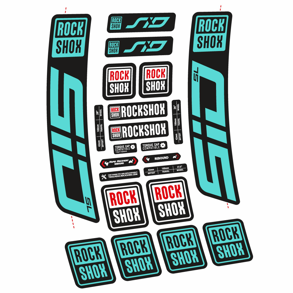 Stickers Rock Shox Sid SL 2021 compatibles Autocollants fourche VTT 29"
