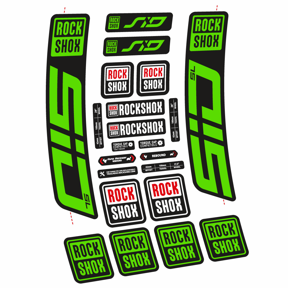 Stickers Rock Shox Sid SL 2021 compatibles Autocollants fourche VTT 29"