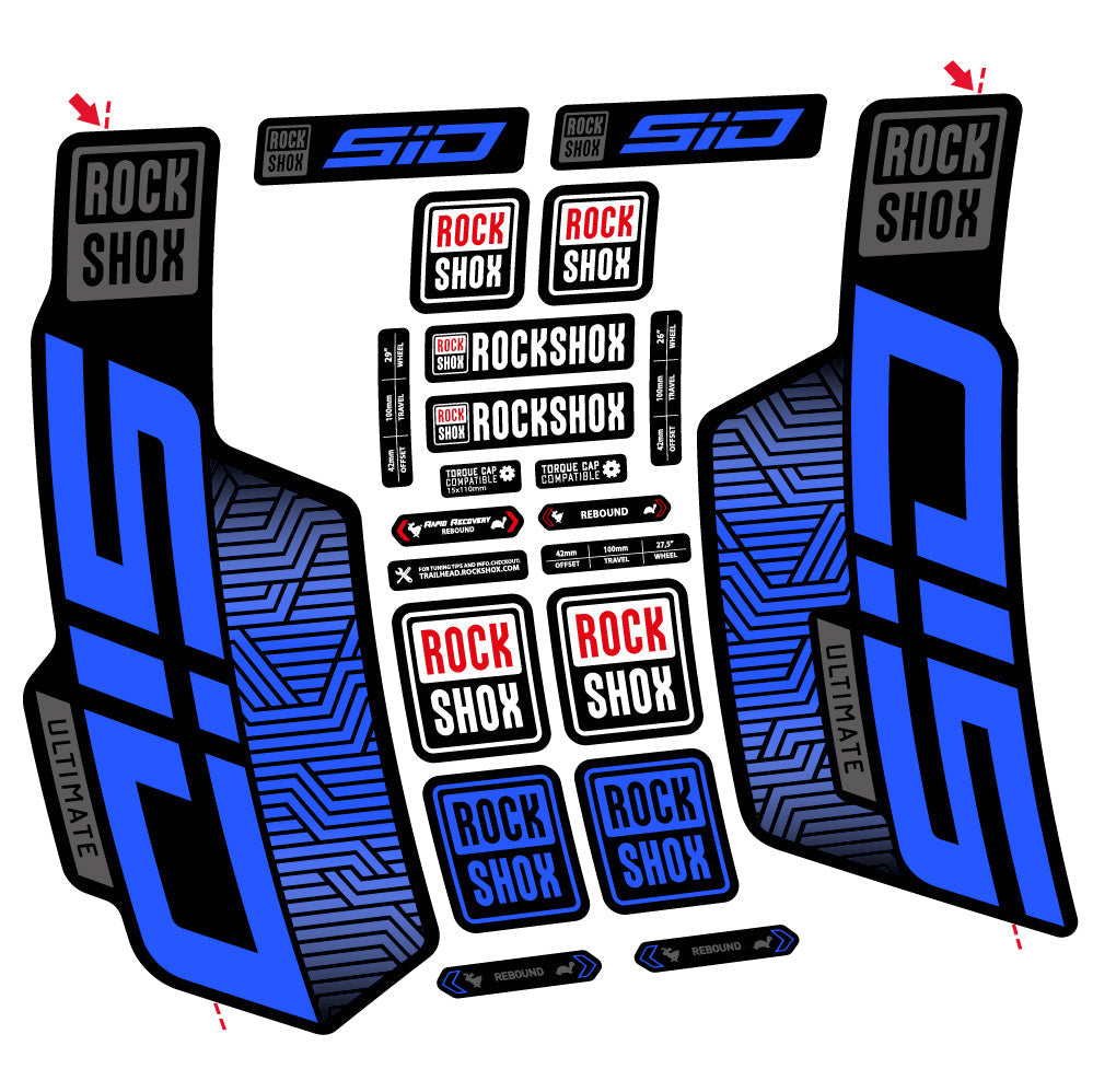 Stickers Rock Shox Sid Ultimate Flight Attendant compatibles - Autocollants fourche VTT
